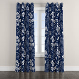 White Tree Branches Botanical Navy Blue Blackout Window Curtain ZARIA