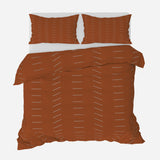 Minimalist Terracotta Rust Burnt Orange Ivory Cotton Duvet Cover Set NIAMEY