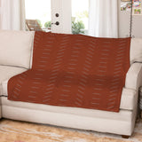 Minimalist Terracotta Rust Burnt Orange Ivory Fleece Throw Blanket NIAMEY