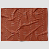 Minimalist Terracotta Rust Burnt Orange Ivory Fleece Throw Blanket NIAMEY