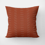 Minimalist Terracotta Rust Burnt Orange Ivory Throw Pillow Cover NIAMEY