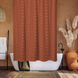Minimalist Terracotta Rust Burnt Orange Ivory Farmhouse Shower Curtain NIAMEY