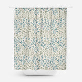 Olive Green Light Blue Branch Botanical Farmhouse Shower Curtain ILA