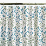 Olive Green Light Blue Branch Botanical Farmhouse Shower Curtain ILA