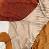 Abstract Art Terracotta Orange Ivory Beige Boho Tablecloth ADELE