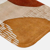Abstract Art Terracotta Orange Ivory Beige Boho Bath Mat ADELE
