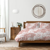 White Dusty Pink Peonies Floral Cotton Duvet Cover Set FLUER