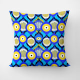 Lucky Evil Eyes Blue Yellow Throw Boho Chic Pillow Cover SYROS