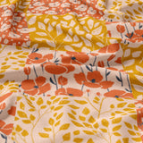 Orange Poppies Mustard Yellow Botanical Floral Cotton Duvet Cover Set SOLANA