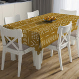 African Mustard Yellow Mudcloth Print Tablecloth SADE