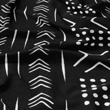 African Mudcloth Black White Geometric Cotton Duvet Cover Set SADE