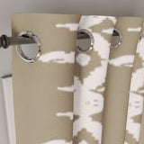 Abstract Wabi Sabi Shibori Japanese Print Beige Blackout Window Curtain SAKURA