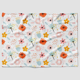 Hand Drawn Scandinavian Floral Fleece Throw Blanket BLOOM