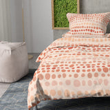Mid Century Modern Earthy Tones Terracotta Dots Cotton Duvet Cover Set KAIRA