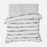 Scandinavian Black White Minimalist Dots Cotton Duvet Cover Set AAREN