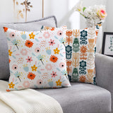 Hand Drawn Scandinavian Floral Throw Pillow Cover BLOOM