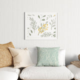 Mint Green Leaves Botanical Throw Pillow Cover BETTY