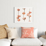 Salmon Pink Banana Leaf Botanical Throw Pillow Cover CONNIE