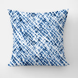 Shibori Indigo Blue Tie-Dye Minimalist Throw Pillow Cover SIDRA