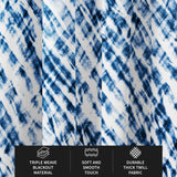 Shibori Indigo Blue Tie-Dye Minimalist Blackout Window Curtain SIDRA