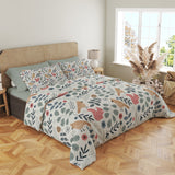 Scandinavian Folk Art Squirrel Woodland Farmhouse Cotton Duvet Cover Set SKOGEN