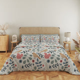 Scandinavian Folk Art Squirrel Woodland Farmhouse Cotton Duvet Cover Set SKOGEN