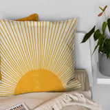 Mid Century Modern Yellow Sun Sunburst Boho Throw Pillow Cover SURYA