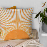 Mid Century Modern Orange Sun Sunburst Boho Throw Pillow Cover SURYA