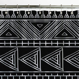 African Mudcloth Black White Ethnic Shower Curtain TARAJI