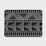 African Mudcloth Black White Ethnic Bath Mat TARAJI