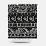 African Mudcloth Black White Ethnic Shower Curtain TARAJI