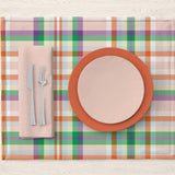 Colorful Tartan Checkered Farmhouse Cotton Placemats ANISA - Set of 2