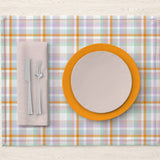 Tartan Checkered Pastel Colors Farmhouse Cotton Placemats ADINA - Set of 2