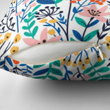Multicolor Tiny Wild Flowers Botanical Floral Throw Pillow Cover LANEY