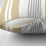 Minimalist Gold Gray White Striped Farmhouse Throw Pillow Cover CASSIDY