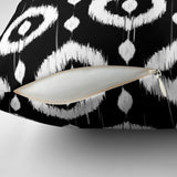 Ikat Print Black White Geometric Throw Pillow Cover ARIS