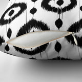 Ikat Print Black White Geometric Throw Pillow Cover ARIS