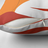 Abstract Leaves Orange Red Tropical Throw Pillow Cover LYRIA