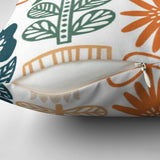 Scandinavian Folk Art Flowers Throw Pillow Cover DAHLIA