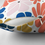 Abstract Multicolor Retro 70s Floral Throw Pillow Cover BLOSSOM