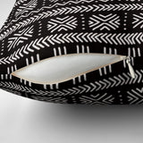 African Black White Mudcloth Ethnic Throw Pillow Cover ABUJA