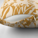 Wild Flowers Field Botanical Mustard Yellow Throw Pillow Cover CALLA