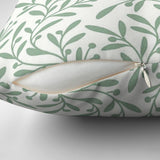 Green Olive Branch Botanical Farmhouse Throw Pillow Cover OLIVIA