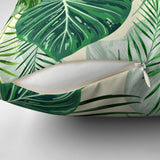 Green Plants Leaves Tropical Throw Pillow Cover DOMINICA