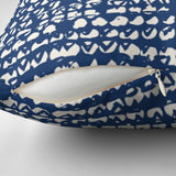 Triangle Shibori Blue Indigo White Throw Pillow Cover HENDRA