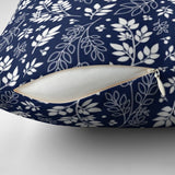 White Tree Branches Botanical Navy Blue Throw Pillow Cover ZARIA
