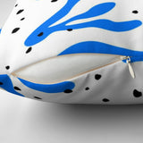 Abstract Blue Organic Shapes Matisse Aesthetic Throw Pillow Cover AZUL