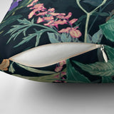 Elegant Botanic Garden Dark Green Floral Throw Pillow Cover GARDEN