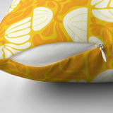 Retro Abstract Yellow Floral Throw Pillow Cover DAISY