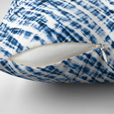 Shibori Indigo Blue Tie-Dye Minimalist Throw Pillow Cover SIDRA